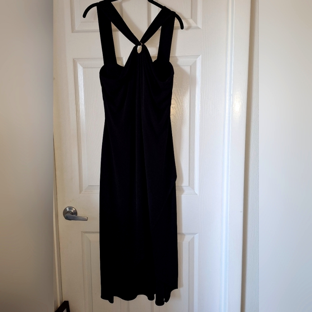 Tommy Bahama women's halter midi dress black  large